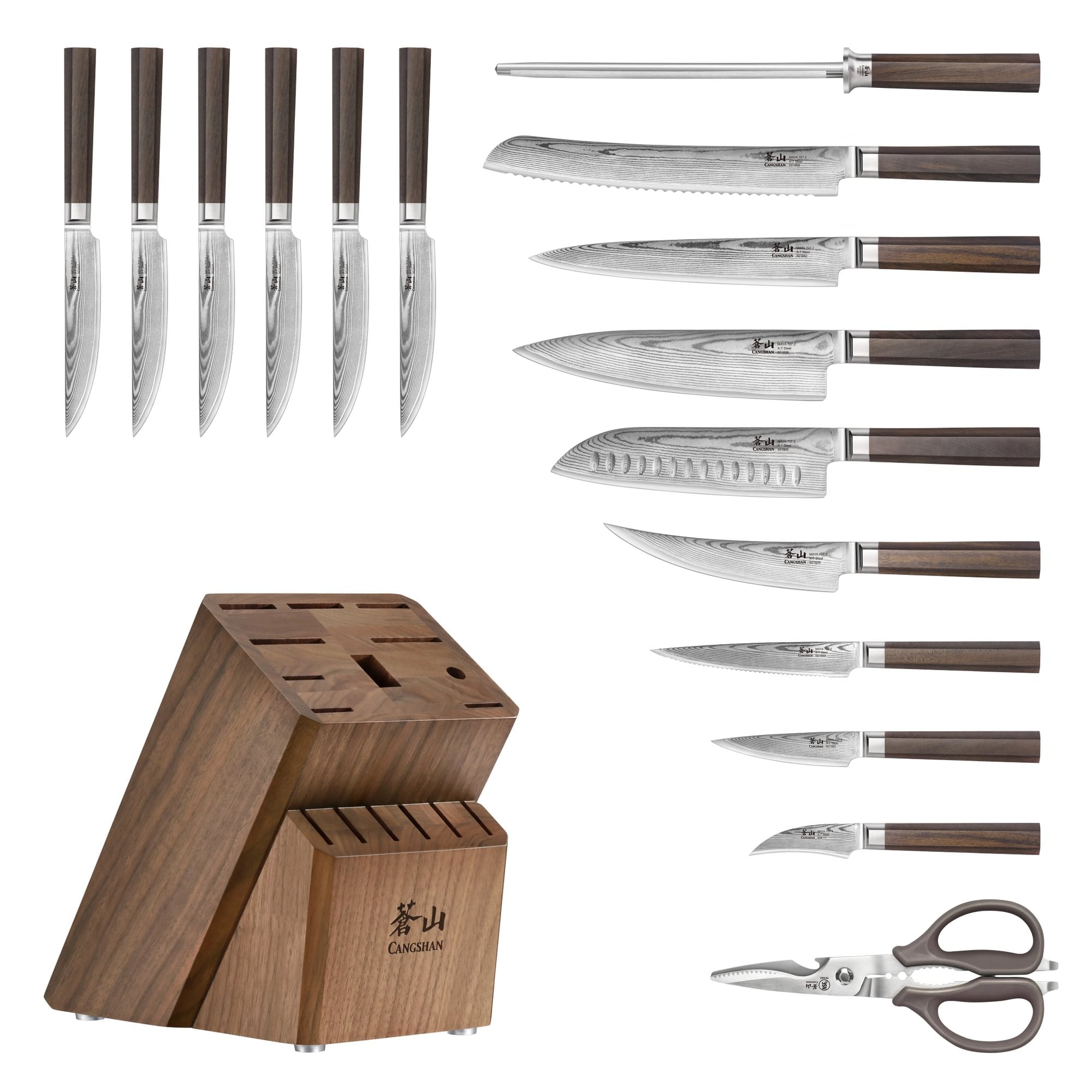 Cangshan 10301984 MAYA Series 17-Piece Knife Block Set