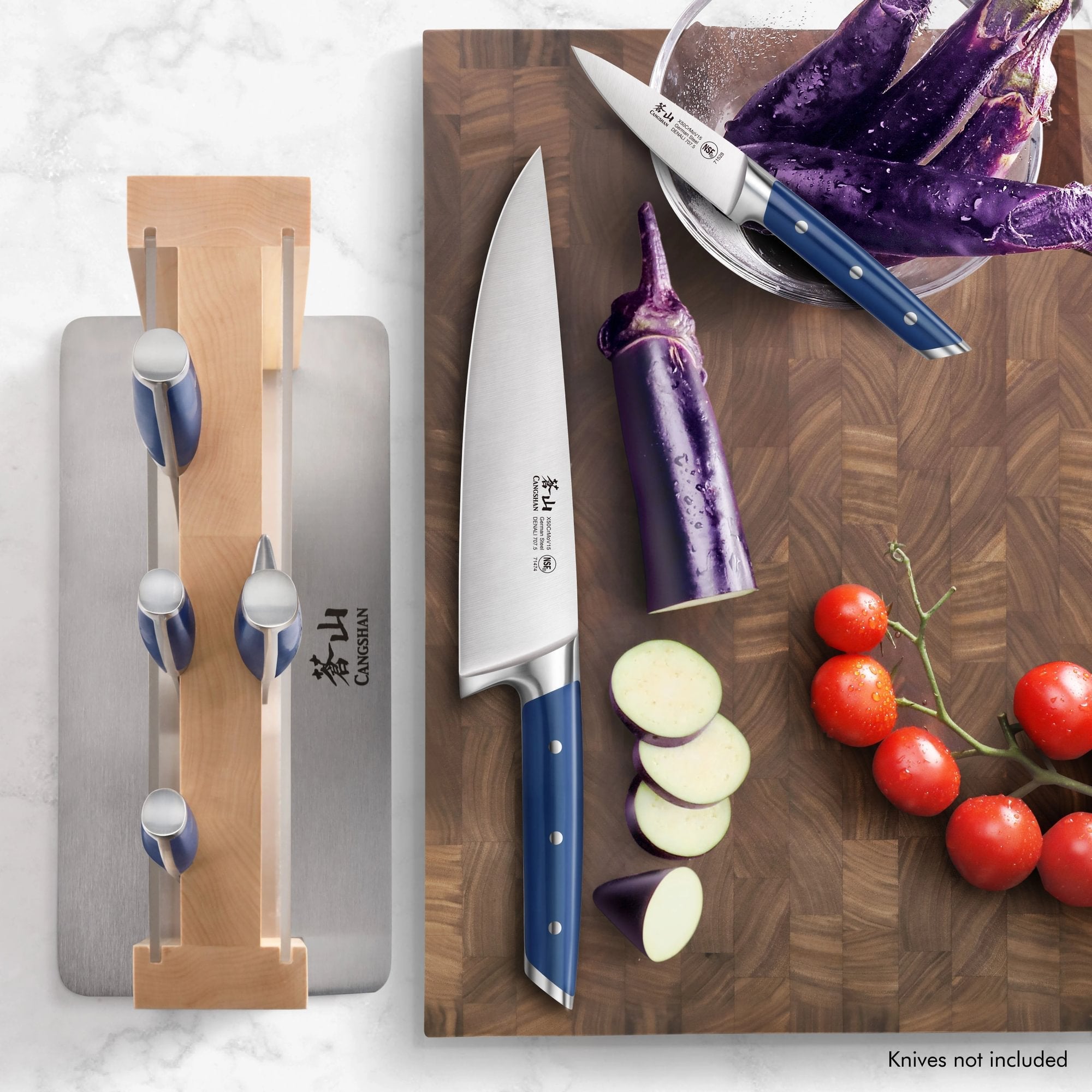Cangshan 10300832 HUA Magnetic Knife Block with Clear Blade Guard