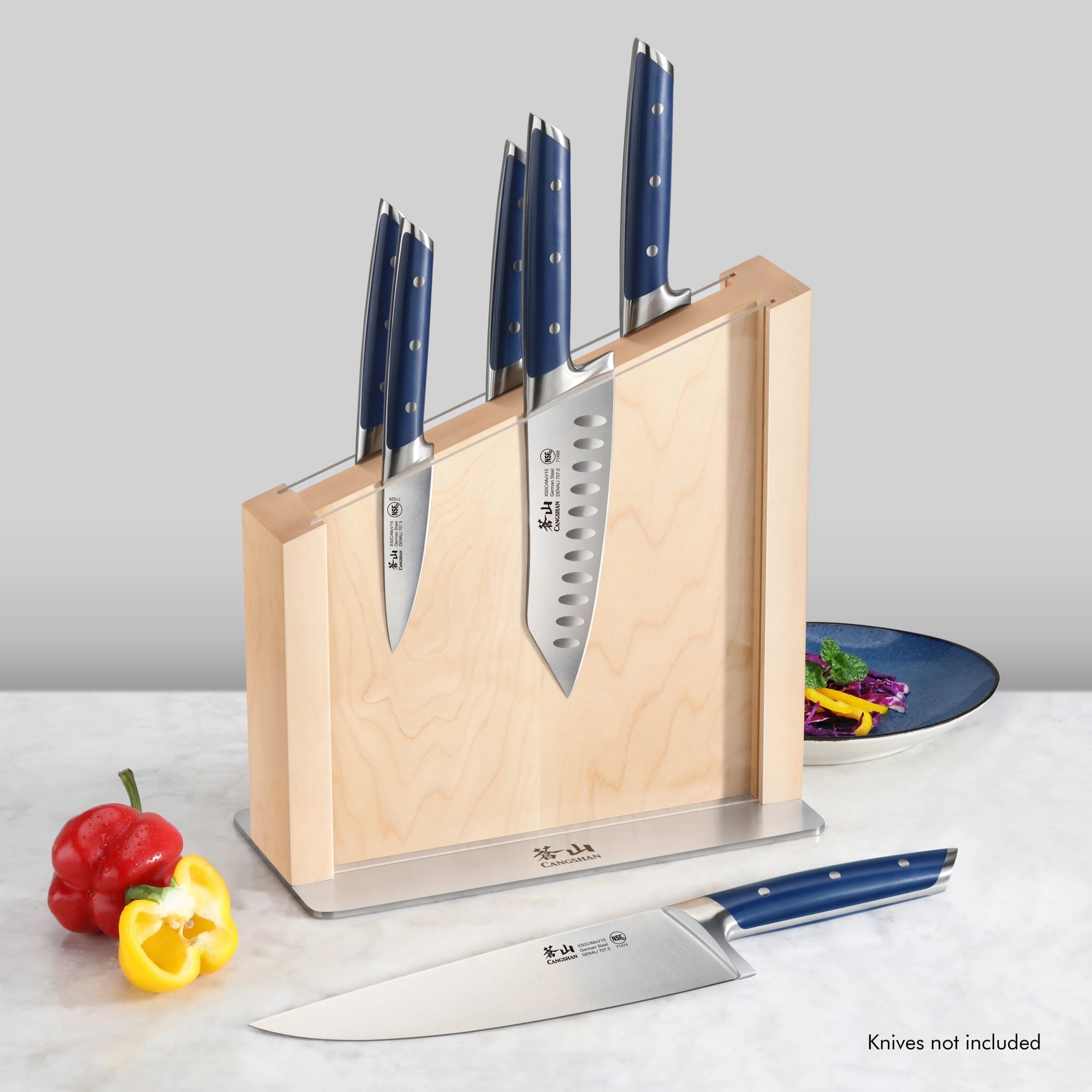 Cangshan 10300832 HUA Magnetic Knife Block with Clear Blade Guard