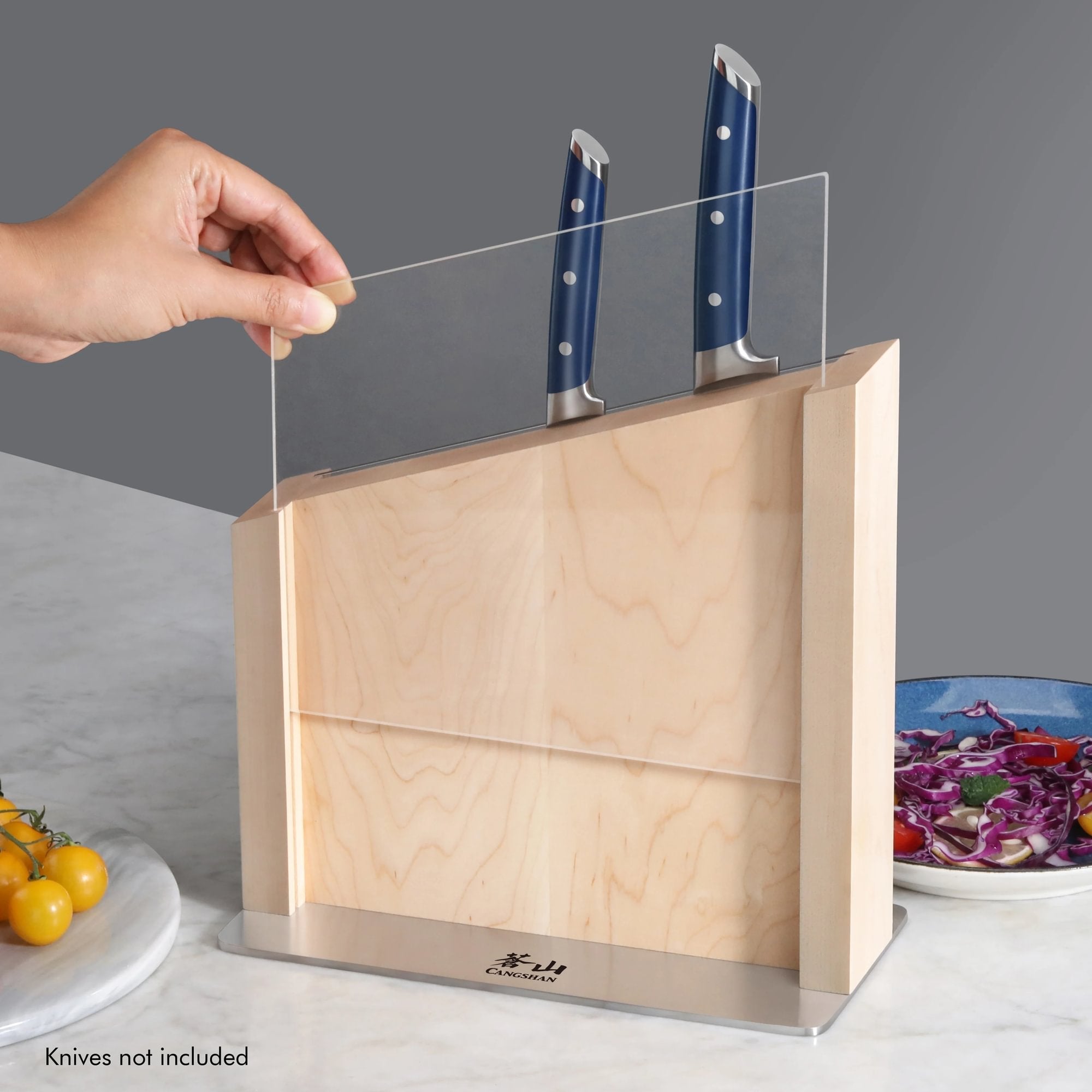 Cangshan 10300832 HUA Magnetic Knife Block with Clear Blade Guard