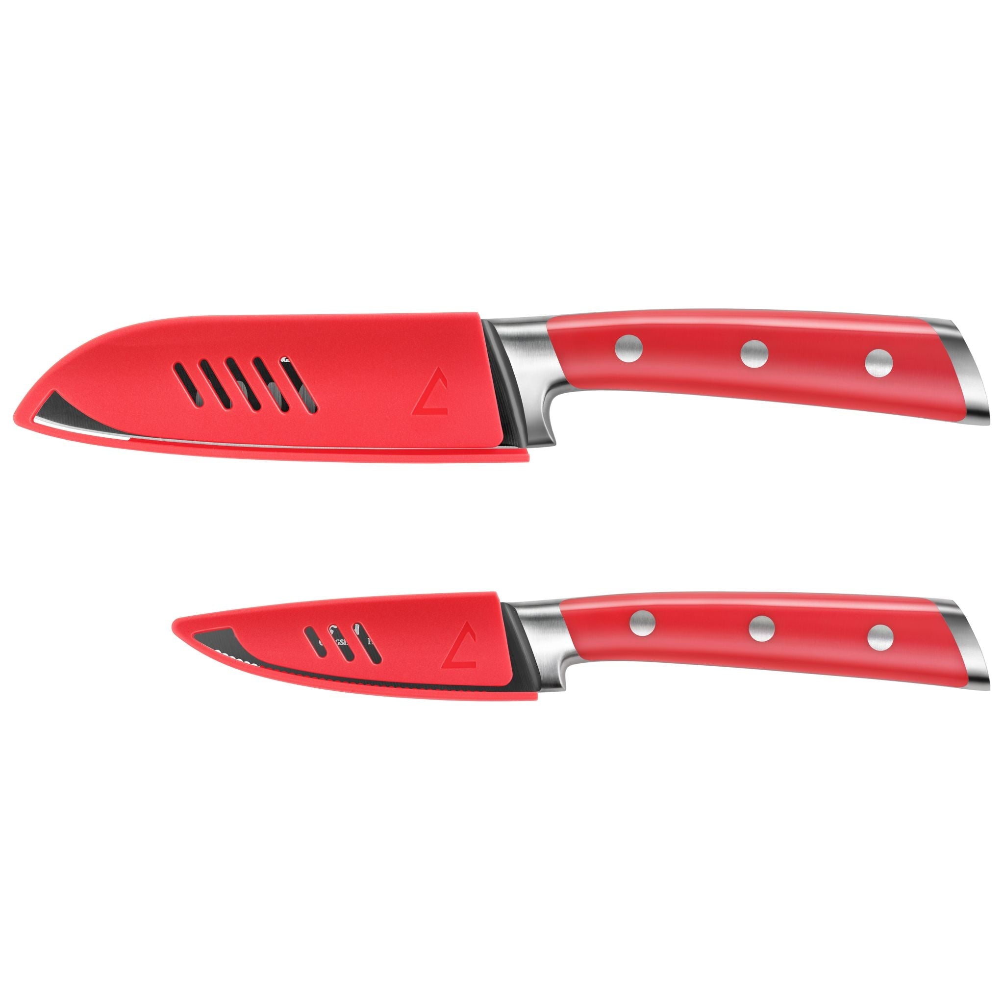 Cangshan 1022124 S+ Series 2-Piece Titanium Coated Santoku Starter Knife Set with - Atlantic Blue