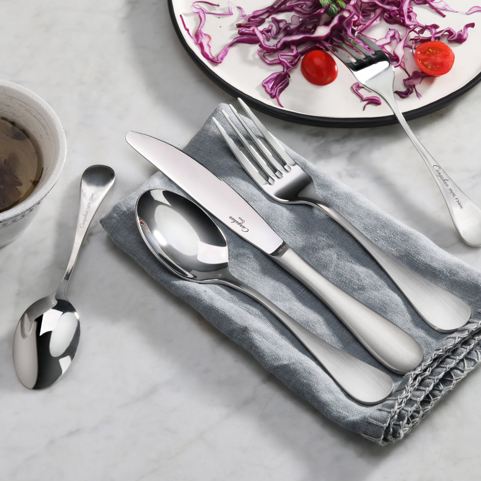 Cangshan 504999 RAIN 47-Piece Flatware Set