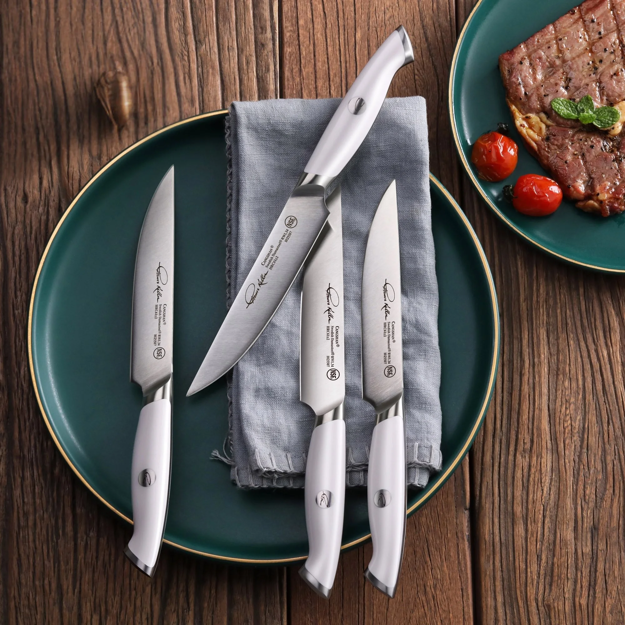 Cangshan 1025552 TKSC 4-Piece Fine Edge Steak Knife Set