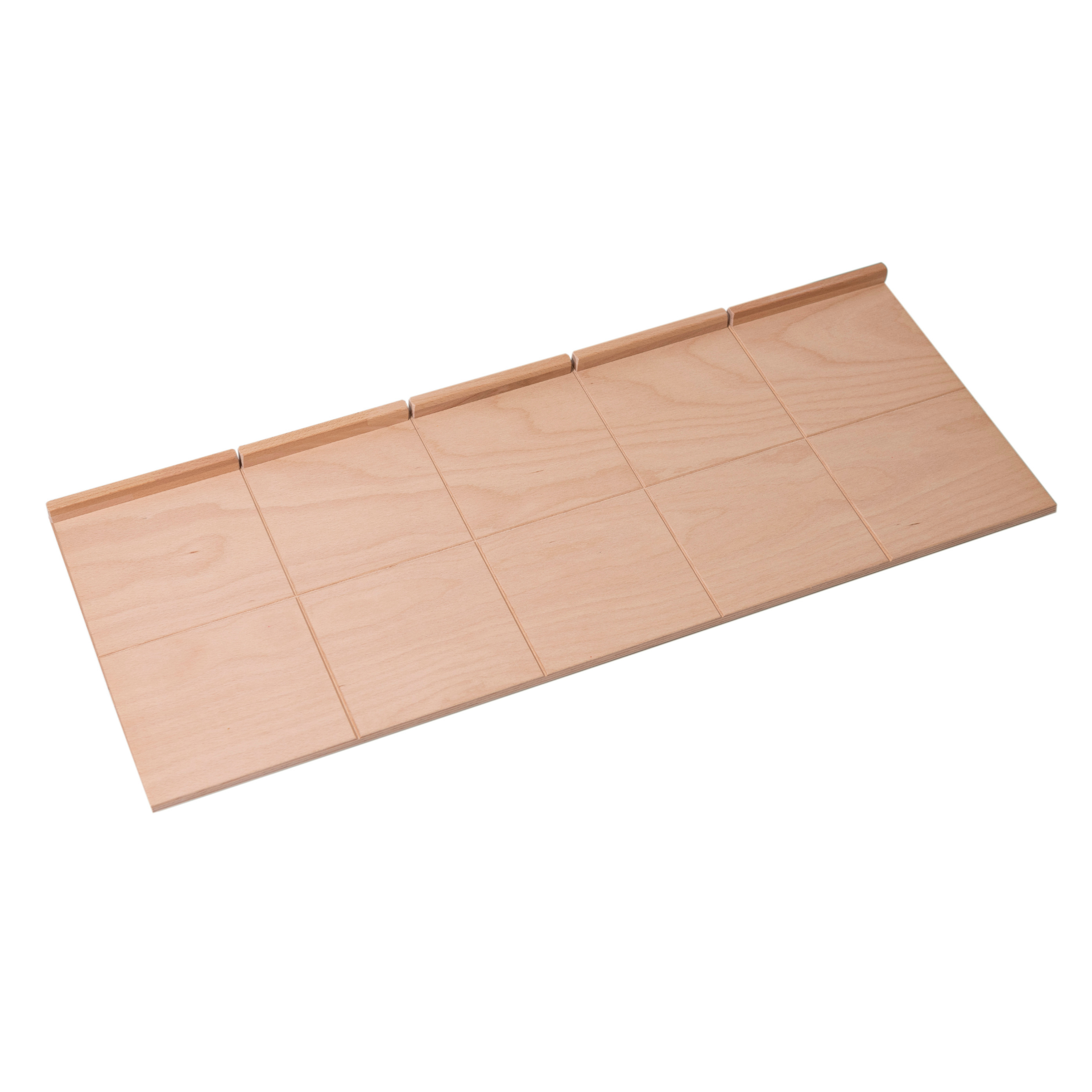 Linea Dori 3000 srl T1010 Beech plywood serving board with sections - 10 sections (finished with a treatment for food contact)