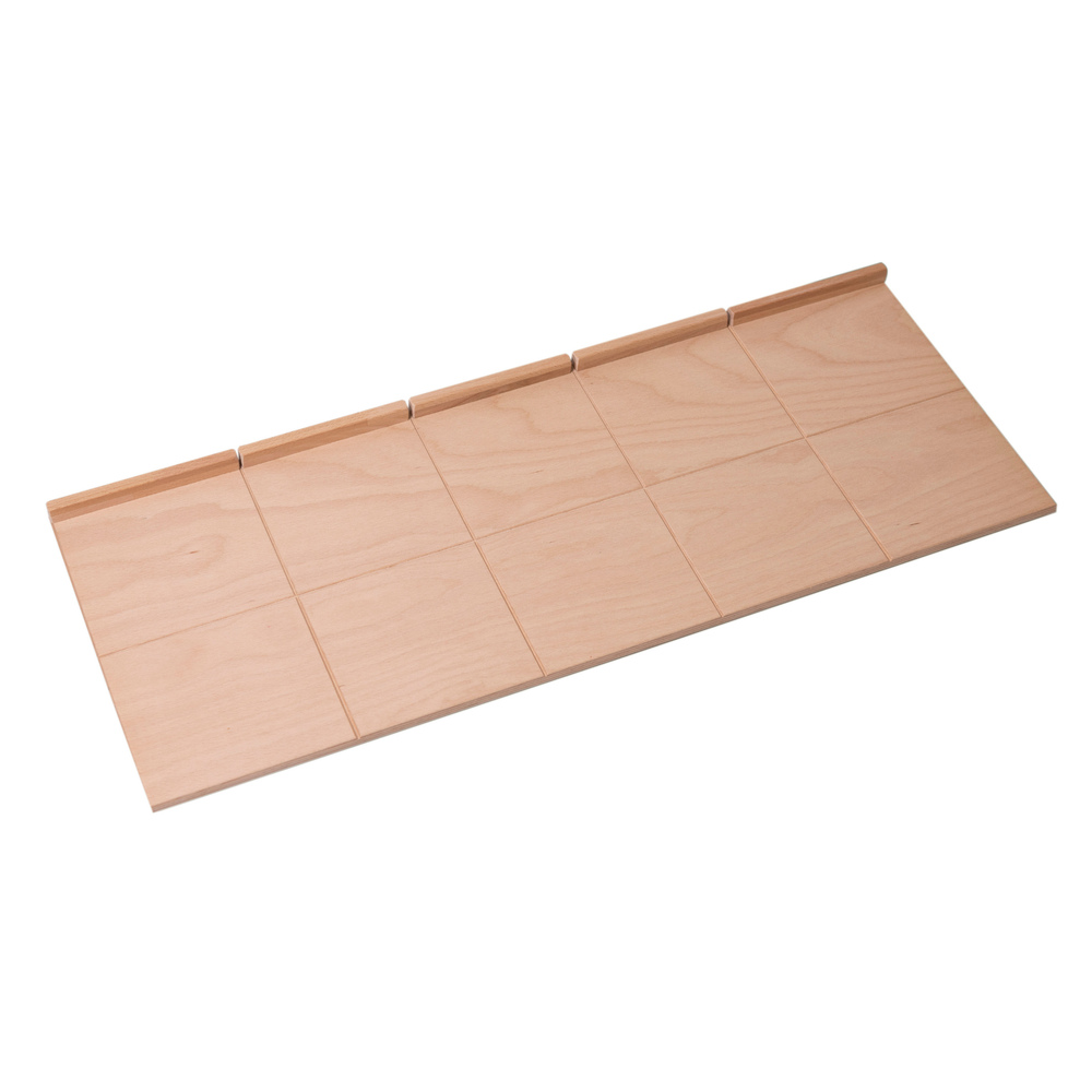 Linea Dori 3000 srl T1010 Beech plywood serving board with sections - 10 sections (finished with a treatment for food contact)
