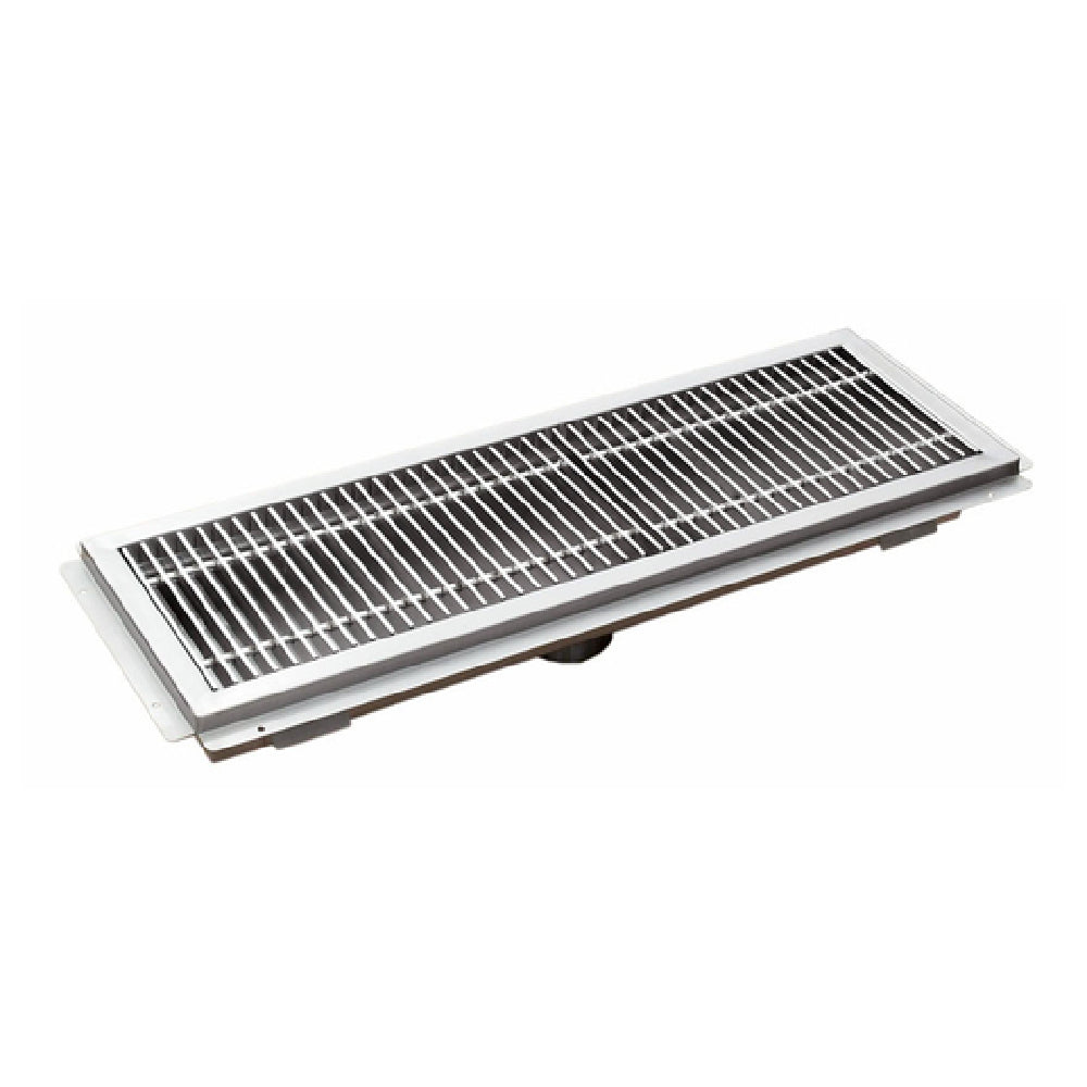 Omcan 44611 12 Inch Floor Trough with Stainless Steel Grating 72 Inch Long