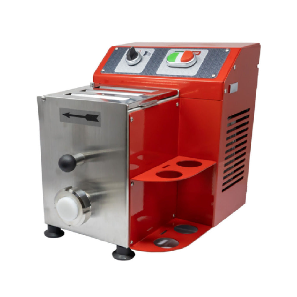 Omcan 13319 15 Inch Table Top Pasta Machine 2.86 Lb Tank Capacity Red Stainless Steel