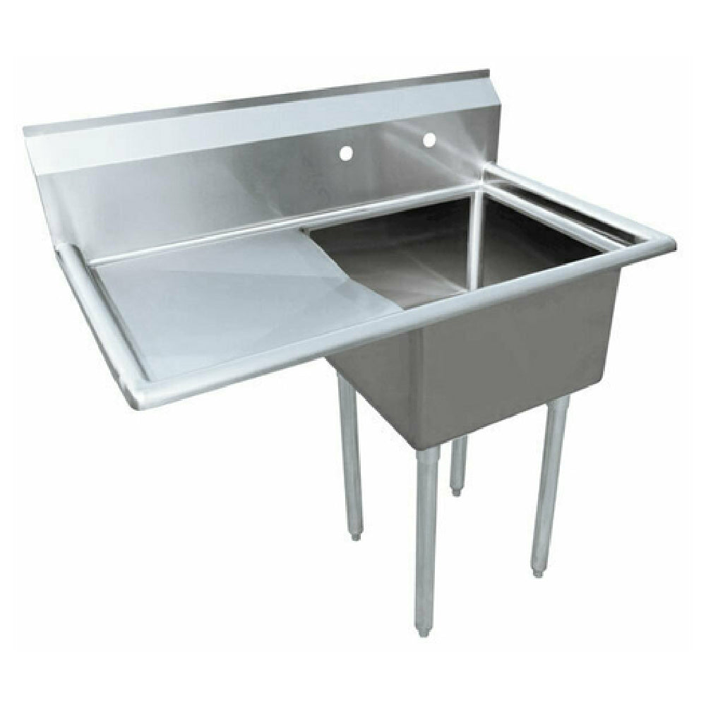 Omcan 41855 24 Inch Pot Sink with Left Drainboard NSF 18 Gauge Stainless Steel