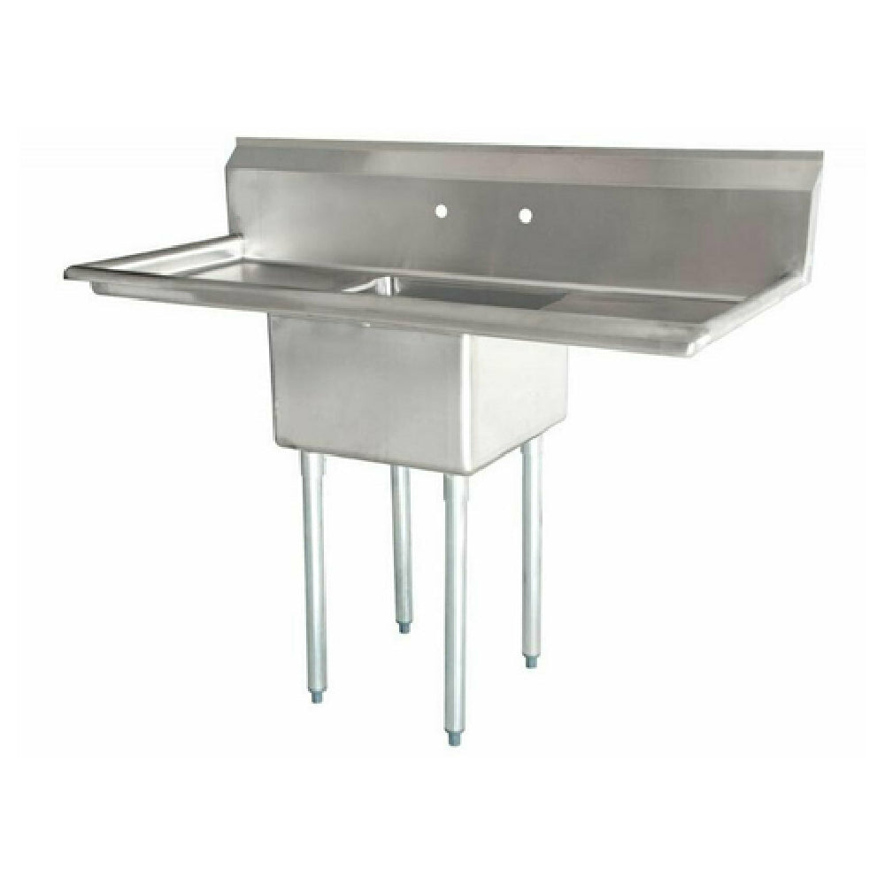Omcan 43774 21 Inch Width Pot Sink One Compartment with Left and Right Drainboards Stainless Steel