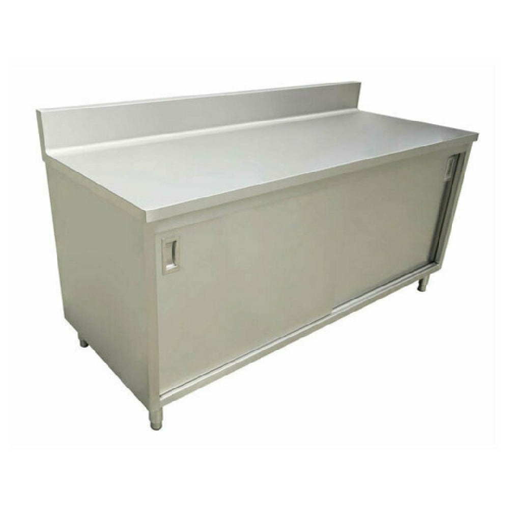 Omcan 45282 60 Inch Work Table Stainless Steel Cabinet Base with Sliding Doors