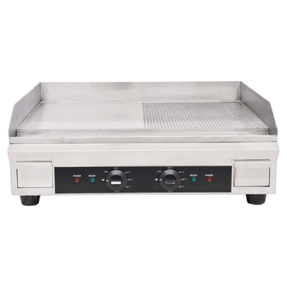 Omcan 41373 23 Inch Electric Griddle Countertop Stainless Steel with Dual Controls