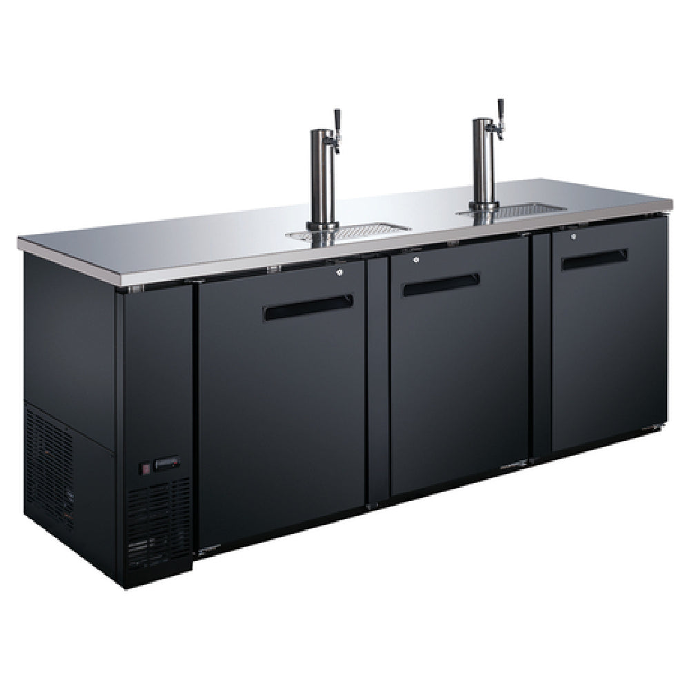 Omcan 50069 90 Inch Electrical Draft Beer Cooler 32 Cu Ft With 2 Dispensers