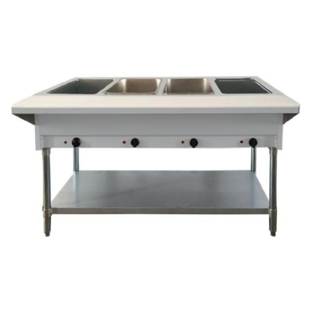 Omcan 46647 58 Inch Electric Open Well Steam Table with 4 Independent Controls