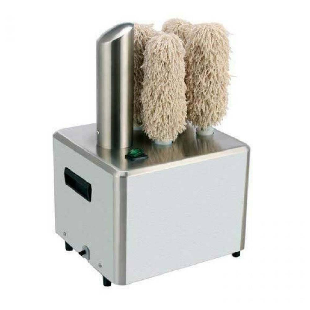 Omcan 44516 13 Inch Glass Polisher Countertop Stainless Steel with Polishing Brushes