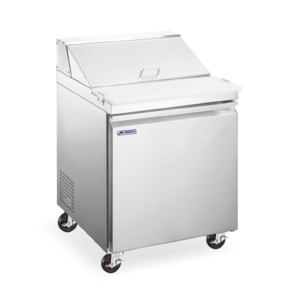 Omcan 59045 27-1/2 Inch Stainless Steel Refrigerated Prep Table 7.1 cu 1 Section