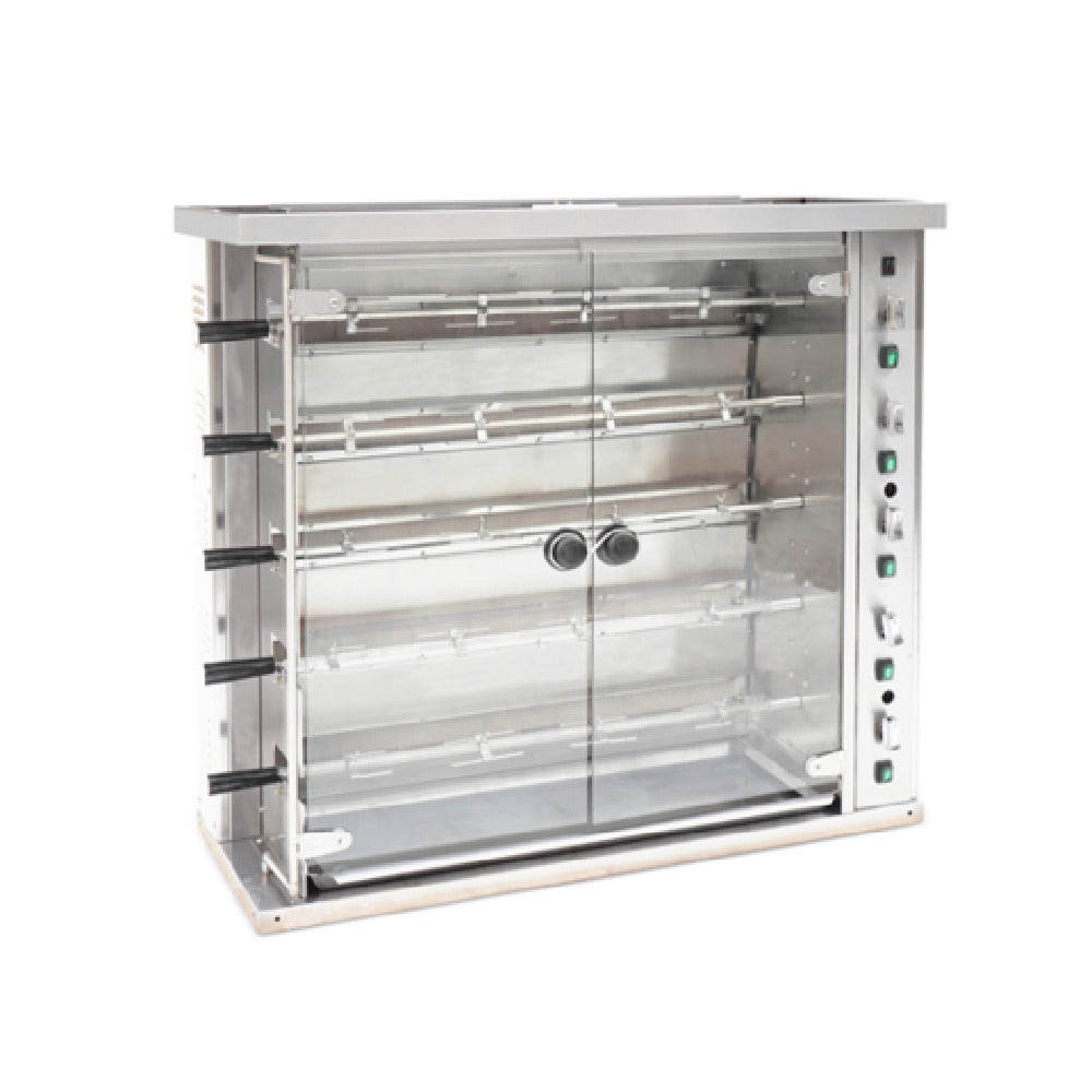 Omcan 47495 47 Inch Gas Rotisserie Broiler with 5 Spits 105000 BTU