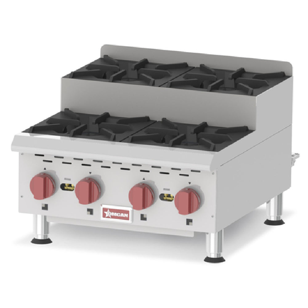 Omcan 44199 27 Inch Countertop Gas Hotplate with 4 Burners 120000 BTU