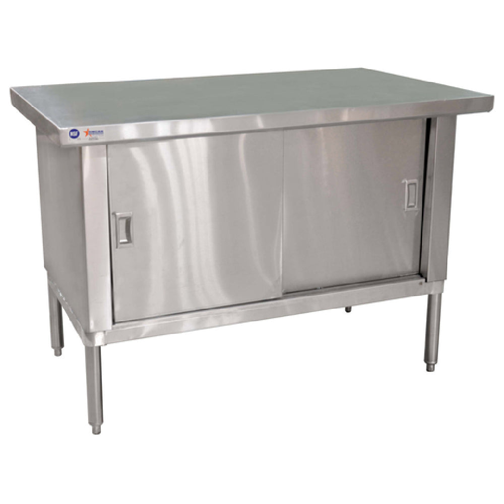Omcan 24397 48 Inch Work Table Cabinet Base with Sliding Doors Stainless Steel