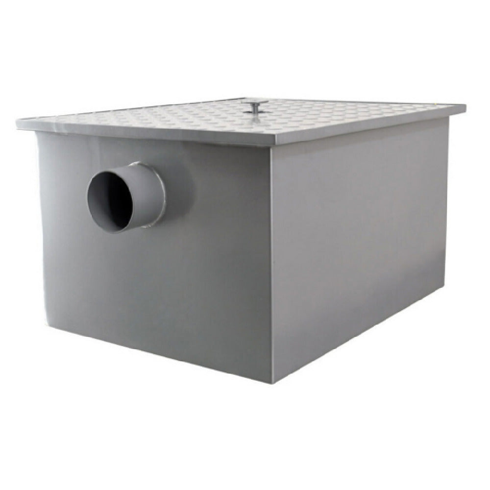 Omcan 48140 Grease Trap 33 Inch Width 50 Lbs Capacity 25 GPM Steel with Epoxy Finish