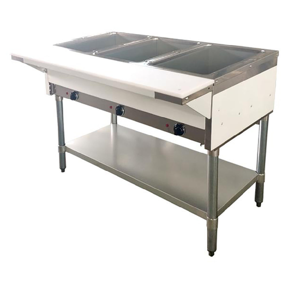 Omcan 46574 44 Inch Electric Open Well Steam Table with Independent Controls