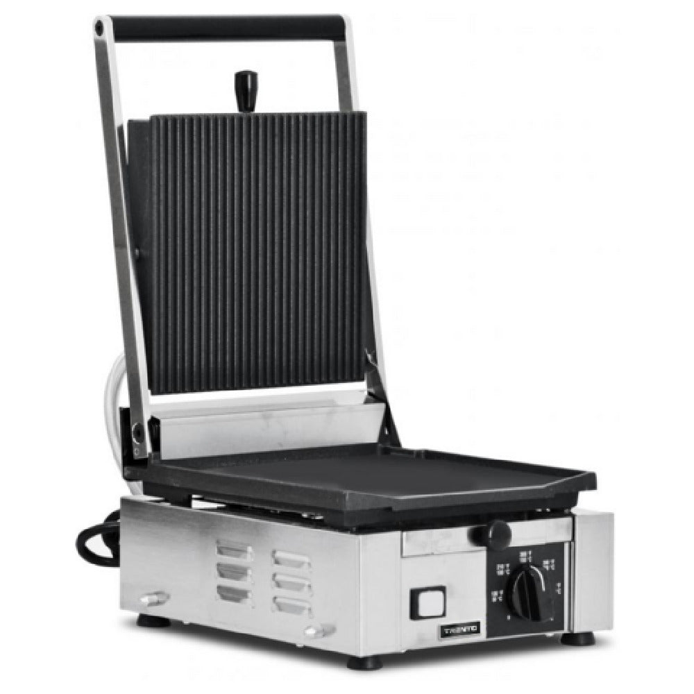 Omcan 11376 10 Inch Sandwich Grill Electric Ribbed and Flat Plates