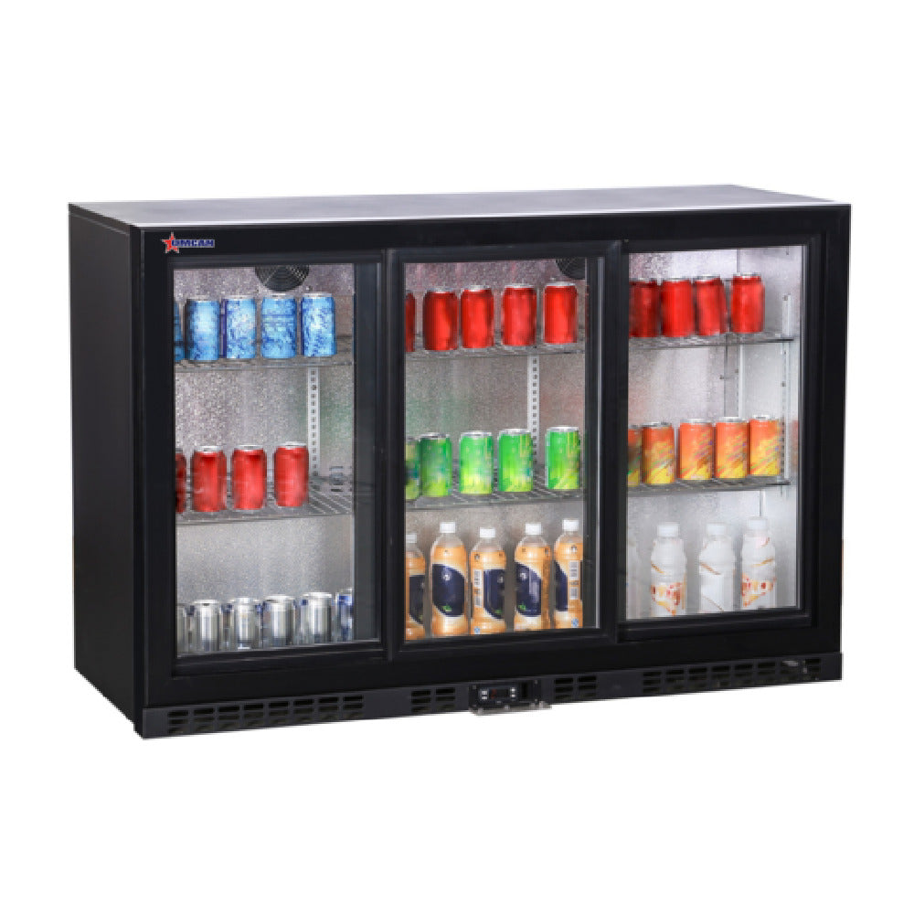 Omcan 48579 54 Inch Reach-in Refrigerated Back Bar Cooler Electric with Glass Doors