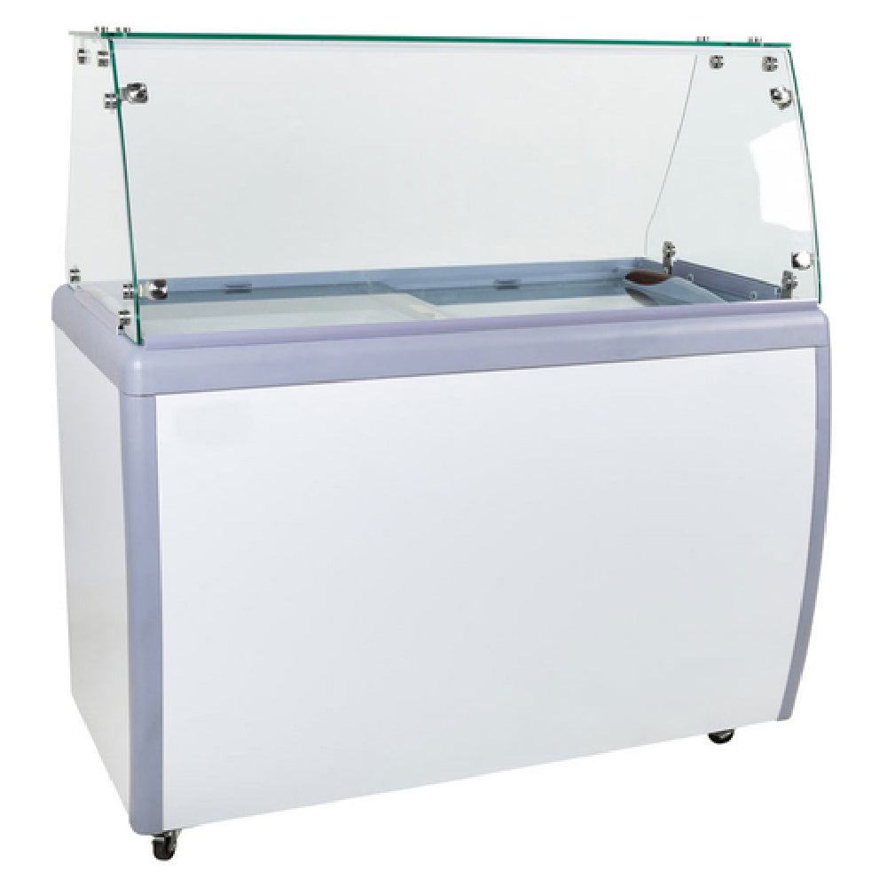 Omcan 44588 49 Inch Ice Cream Dipping Display Case with Lockable Sliding Doors
