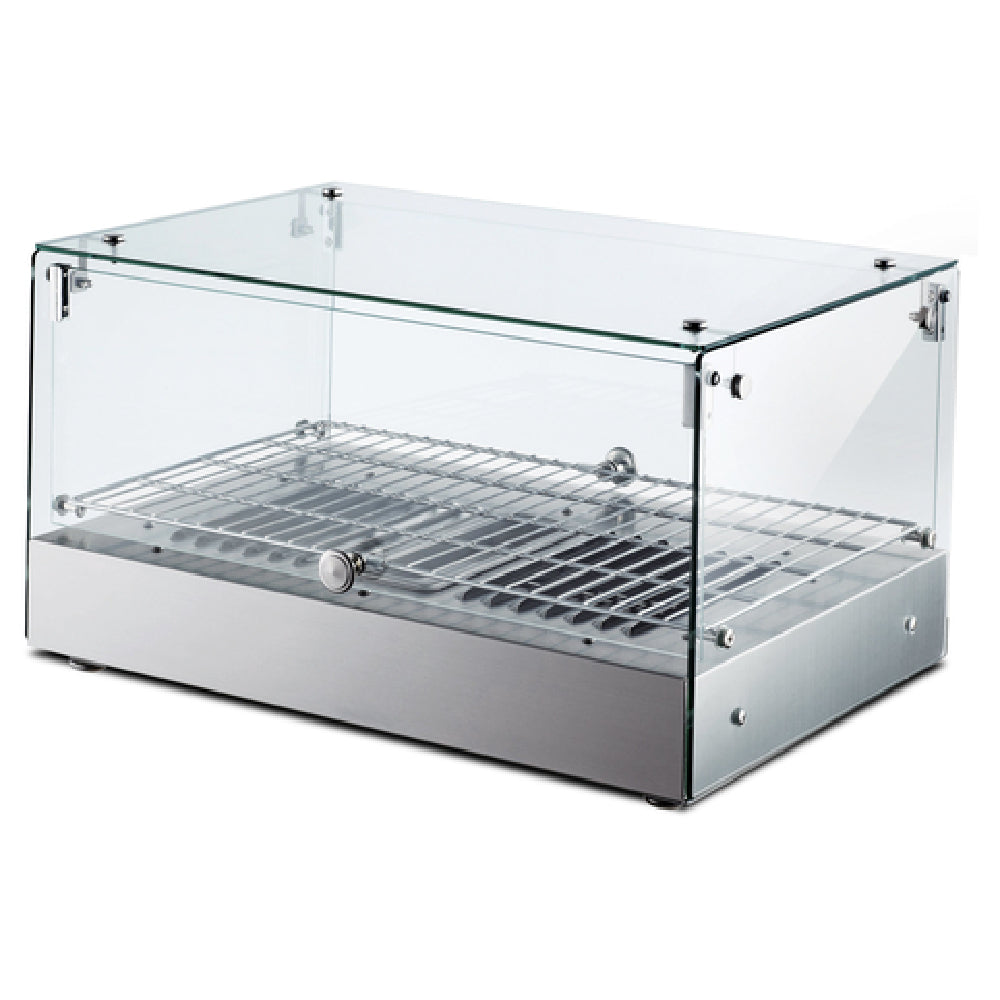 Omcan 41869 22 Inch Countertop Food Warmer Display Case with Glass Doors