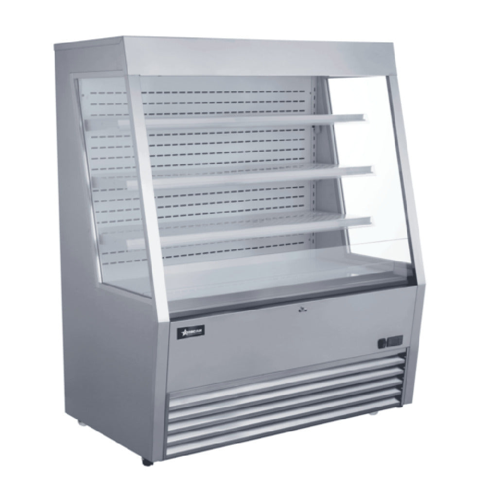 Omcan 48273 48 Inch Open Refrigerated Merchandiser 15.04 Cu Ft Stainless Steel