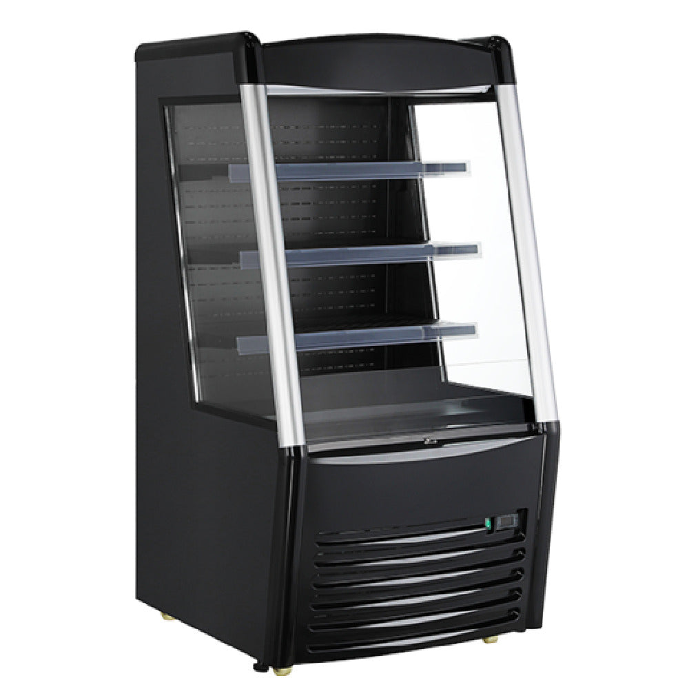 Omcan 47515 28 Inch 9.18 cu ft Refrigerated Open Merchandiser Black
