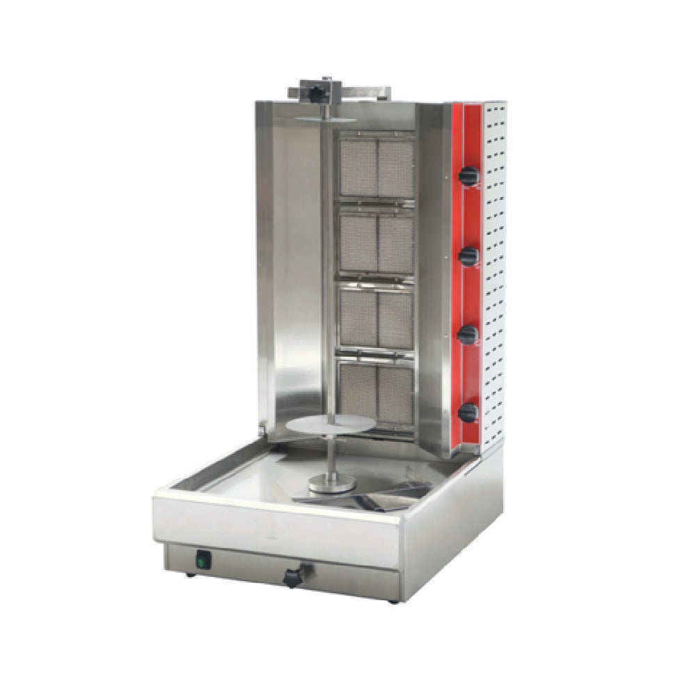 Omcan 47497 21 Inch Gas Vertical Broiler Stainless Steel with 4 Burners 38000 BTU