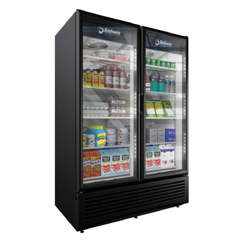 Omcan 41218 54 Inch Elite Series Refrigerated Display 41.6 cu ft Two-section Black ENERGY STAR®