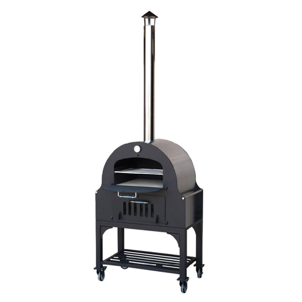 Omcan 31312 34 Inch Wood Burning Oven Mobile Ceramic Steel Interior
