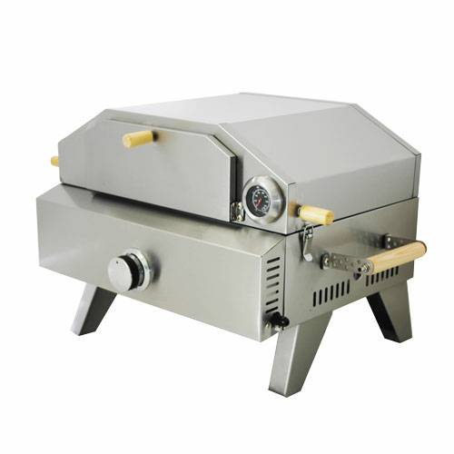 Horno de pizza Omcan 49112 de 28 pulgadas, a gas propano, con piedra para pizza, 12000 BTU.