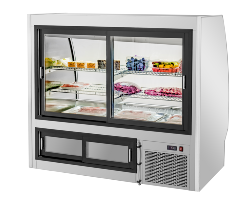 Migali C-DC-5 60" x 55.4" Deli Case, 28.5 Cu Ft, Stainless Steel, Curved Glass, LED, 2 Shelves