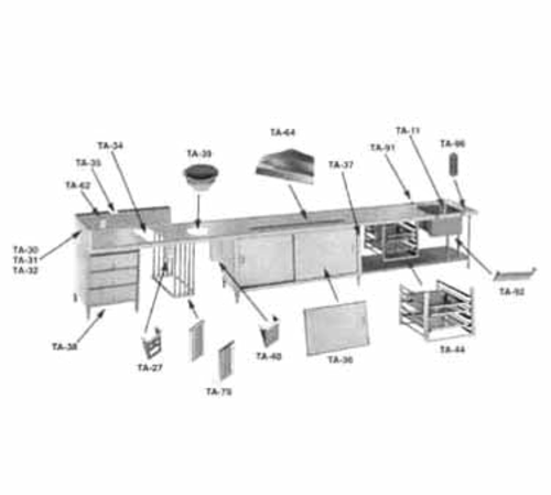 Advance Tabco TA-33 - Special working height (per table)