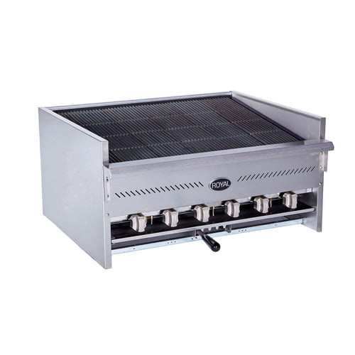 Royal Range RARB-36 36" Countertop Gas Steakhouse Radiant Charbroiler, 120.000 BTU