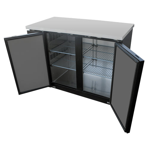 Migali C-BB48-HC 48" Two Section Back Bar Cooler with Solid Door, 11.8 cu. ft.