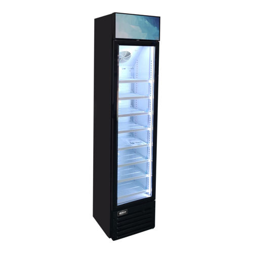 Omcan 47240 16 Inch Refrigerated Slim Display Merchandiser 5 cu ft Black
