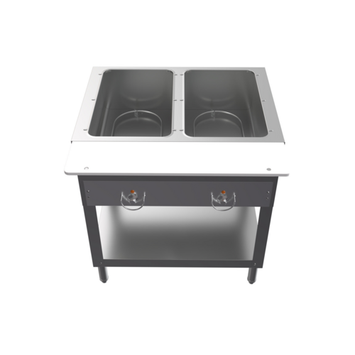 BK Resources ST-2 - Steam Table, electric, 2-pan open well design, 20-gauge stainless steel construction, open base