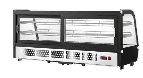 Migali C-88CTC-60 Countertop Display Case, 8.8 Cu Ft, Sliding Glass, Auto‑Defrost, 2 Shelves