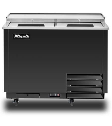 Migali C-GF50-HC Glass Froster, 49.5" Width, 12.2 Cu Ft, Black, Sliding Lid, -5°F To 2°F, R290