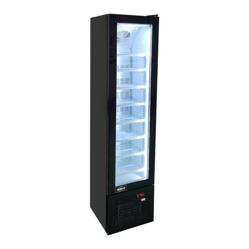 Omcan 47241 16.5 Inch 3.7 cu ft Freezer Reach-in Display Black Metal