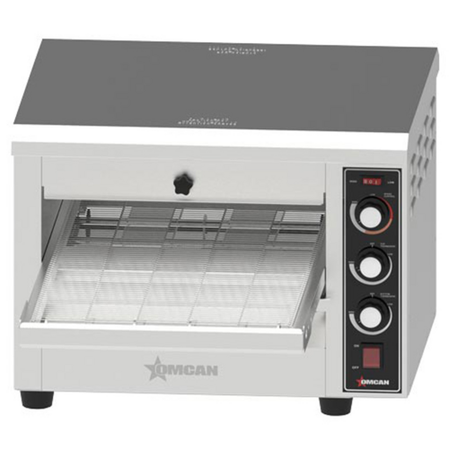 Omcan 48387 15 Inch Electric Conveyor Toaster with Adjustable Settings Stainless Steel