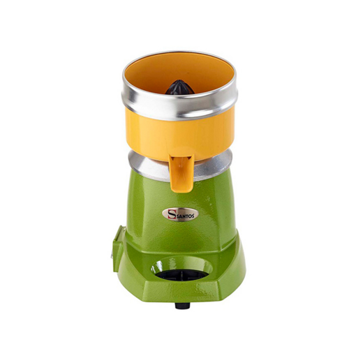 Omcan 48110 Quarts Citrus Juicer Automatic Pulp Ejection Countertop Electric Stainless Steel with Lever Green Finish