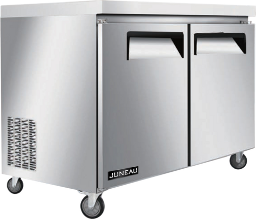 Omcan 58012 36 Inch Stainless Steel Undercounter Refrigerator 4.9 cu ft 2 Section