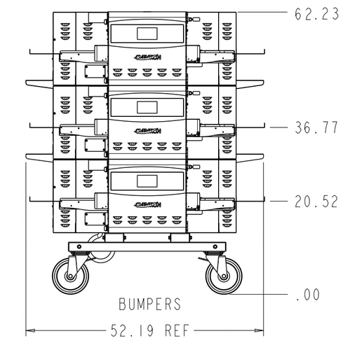 Ovention OVNTN-STK-15 - Stacking Kit for any combination of (3) S1200 or C1400, includes cart