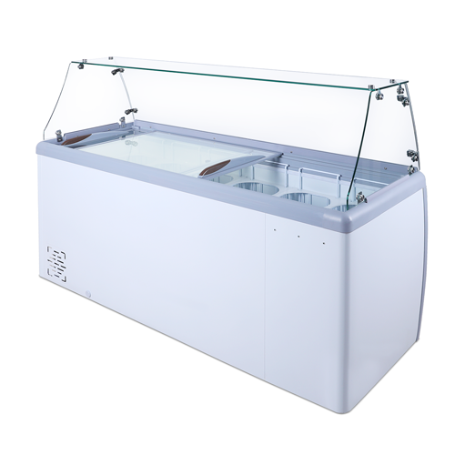 Omcan 44589 60 Inch Ice Cream Dipping Display Case Self-contained Refrigeration