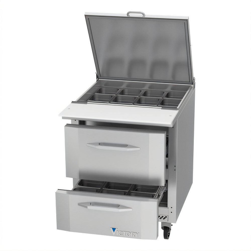 Victory VSPD27HC-12B-2 UltraSpec™ Refrigerated Prep Tables