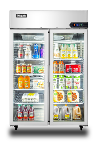 Migali C-2RG-HC 51.7" 2-Glass Door Reach-In Refrigerator, 43.2 cu. ft., Top Mounted